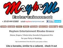 Tablet Screenshot of mayhementertainment.net